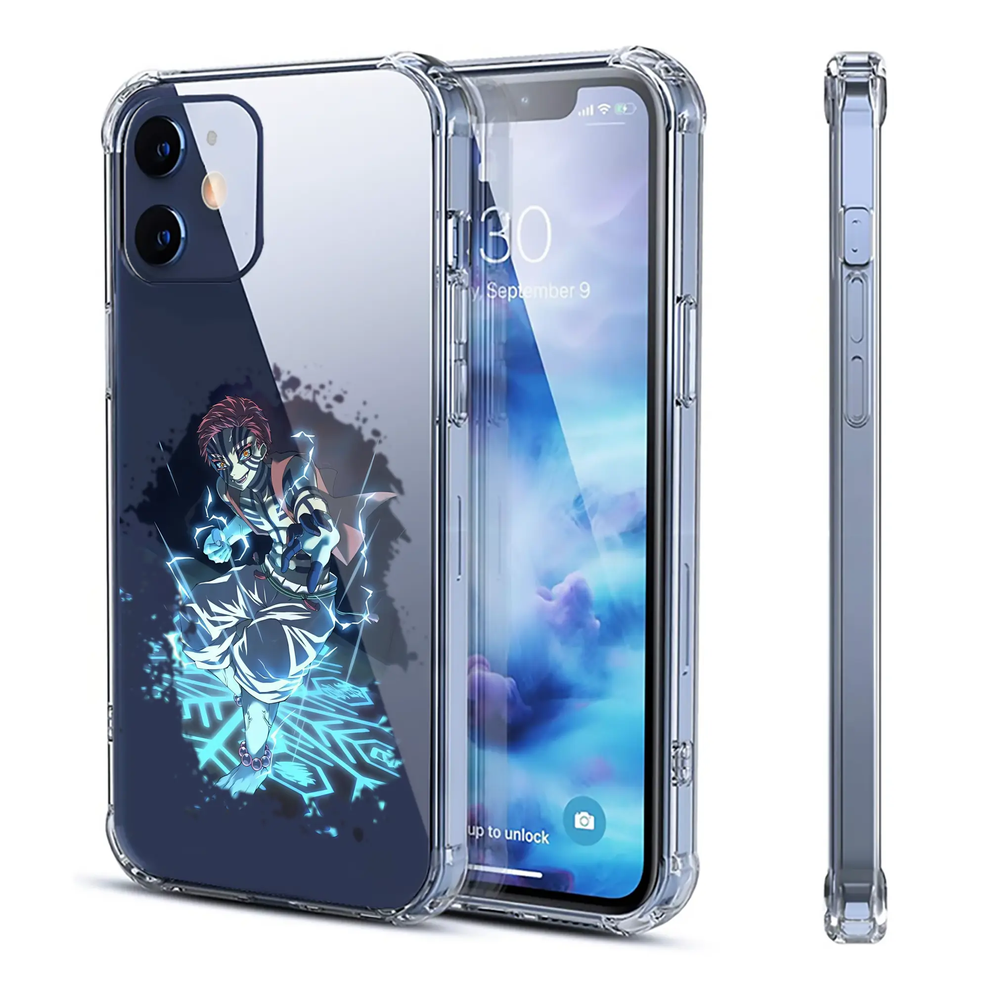 鬼滅の刃 グッズ,猗窩座 - IPhone 12シリーズ対応 ・ 透明スマホケース ・ クリアソフトケース ・ TPU素材 ・ 耐衝撃 ・ 高密着 ・ 防汚 防指紋 ・ 簡単着脱